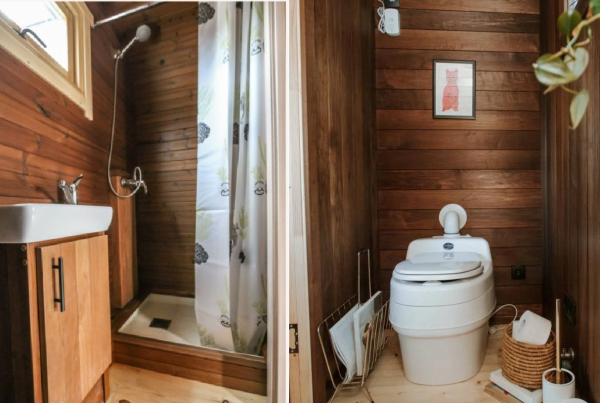 Ванная комната в микродомике Nature Pod.