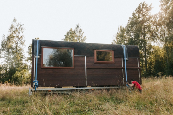 Nature Pod может стать и мобильным, если установить его на трейлерный прицеп.