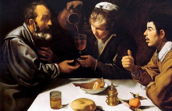Граненый стакан на картине Диего Веласкеса «Завтрак» (1617 год).