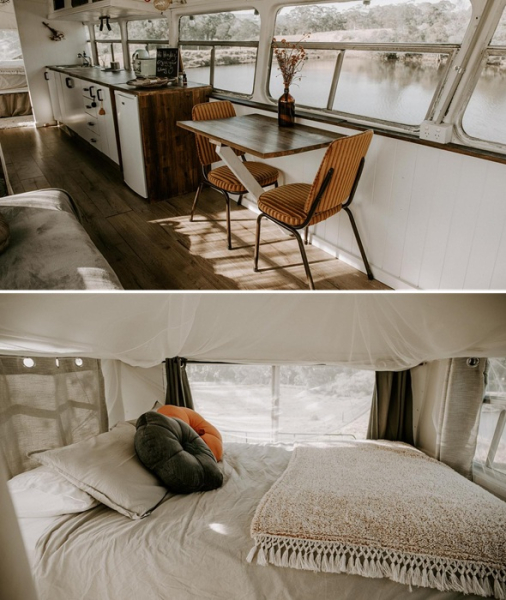 Затишний притулок у переробленому автобусі. (Новий Південний Уельс, Австралія) Уютное убежище в переделанном автобусе. (Новый Южный Уэльс, Австралия)
