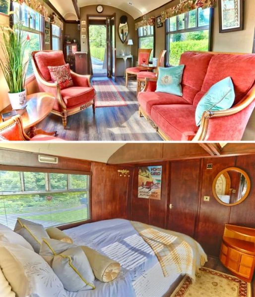 Вітальня та спальня оформлена у ретро-стилі (Камбрія, Великобританія). Гостиная и спальня оформлена в ретро-стиле (Камбрия, Великобритания).