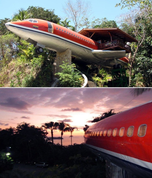 Boeing 727 перетворили на розкішний готель (Кепос, Коста-Ріка). Boeing 727 превратили в роскошный отель (Кепос, Коста-Рика).