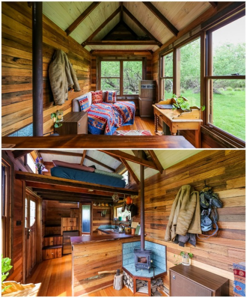 Открытая планировка крошечного дома.