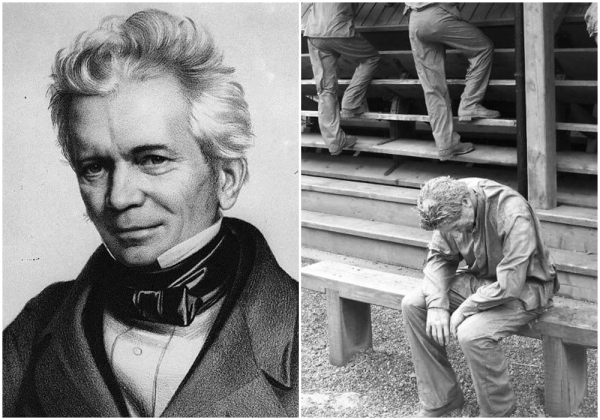 Слева направо: Уильям Кьюбитт.  Уставшие заключённые буквально падали с бесконечной лестницы.  Фото: en.wikipedia.org.  i0.wp.com.