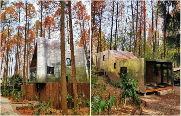 Оригінальні форми лісових будиночків. Оригинальные формы лесных домиков.