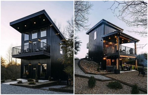 Гостевой дом построен из шести 20-футовых контейнеров.