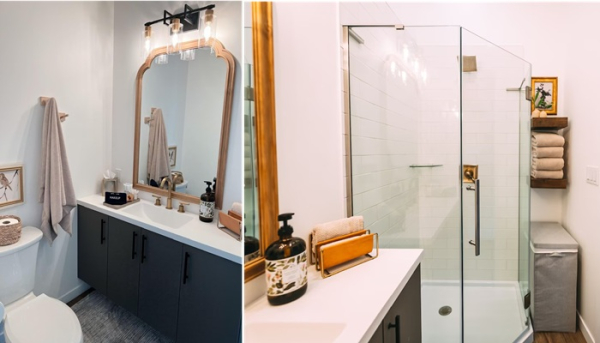 Роскошная ванная комната на третьем этаже.