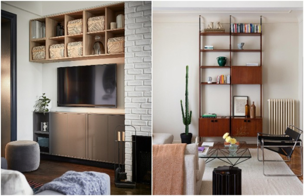 Вертикальный и горизонтальный стеллажи