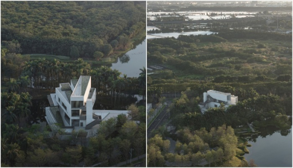 Музей построен посреди водно-болотных угодий Шунде.