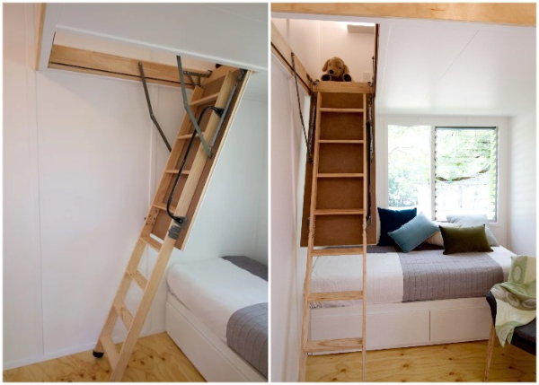 Подъемно-складная лестница.