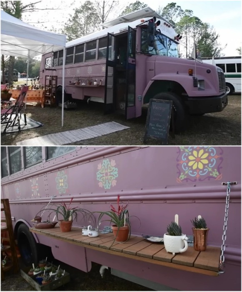 Обновленный фасад автобуса с откидной полкой.