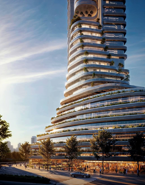 Прогулочная зона с магазинами. | Фото: amazingarchitecture.com.