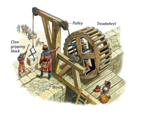 Первые подобные механизмы были изобретены ещё в Древнем Риме.  Фото: gruasyaparejos.com.