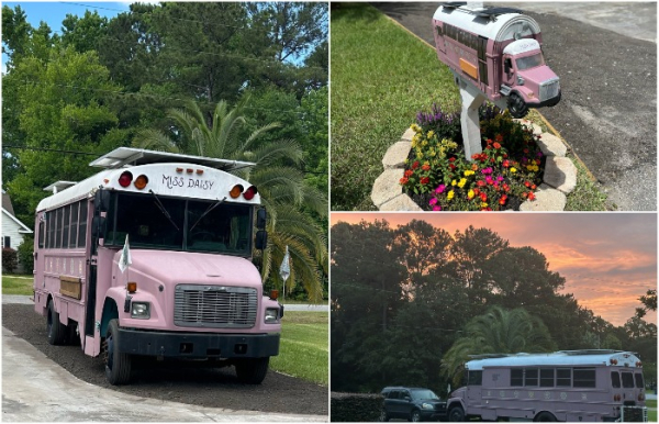 Автодом Miss Daisy припаркован в кемпинге в юго-восточной Джорджии.