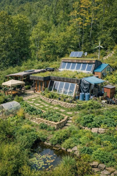 Пара розбила сад та город. Пара разбила сад и огород.