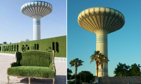 Водонапорная башня Аль-Хаззан в «Солнечном парке» Дубая.