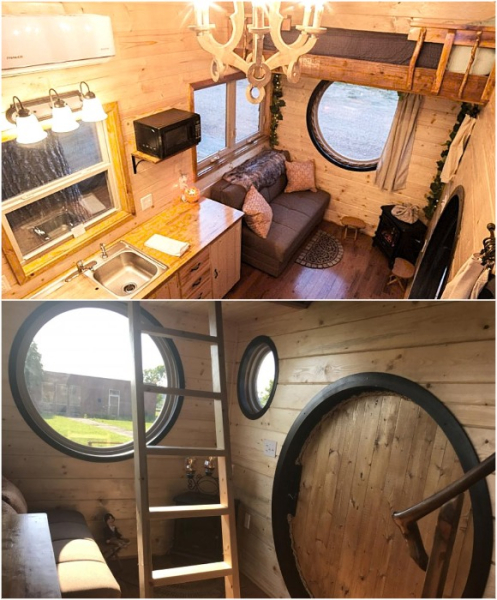 На маленький лофт можна потрапити приставними сходами. На маленький лофт можно попасть по приставной лестнице.