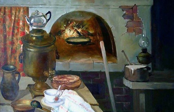 На Руси блины пекли в печках.