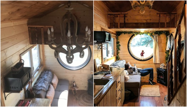 Вітальня з каміном. Гостиная с камином.