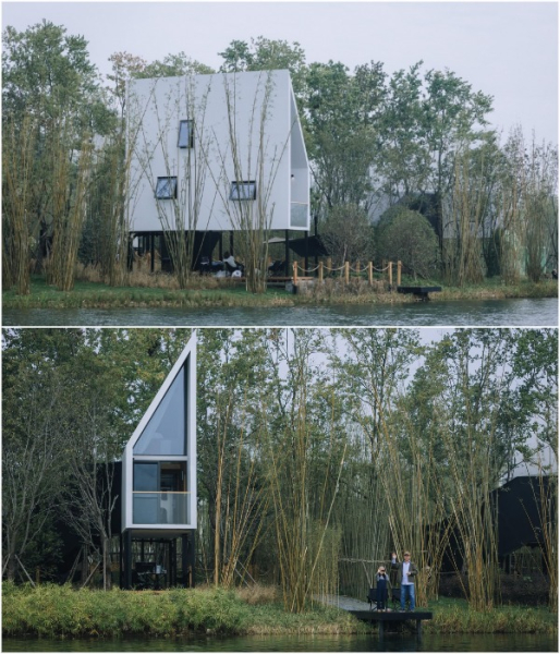 Доступ к домикам только  воды.