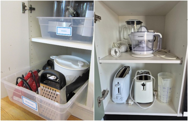 Уберите из шкафчиков технику, которой часто пользуетесь