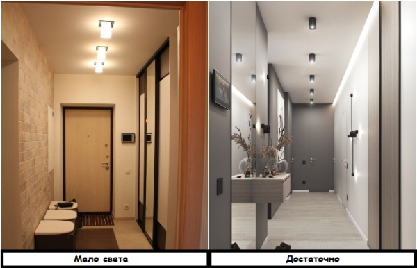 В прихожей необходимо несколько сценариев освещения