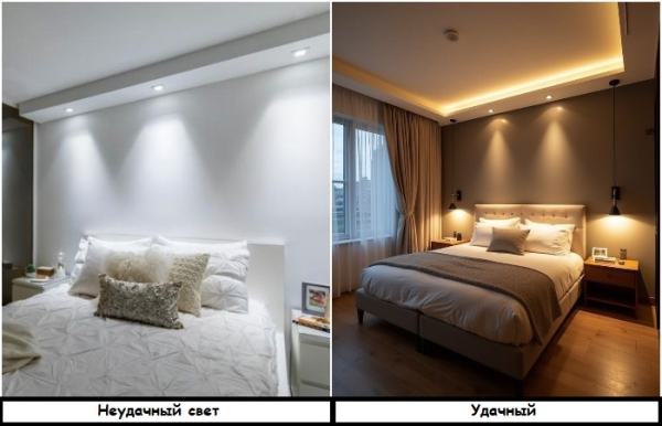 Замените холодное освещение теплым