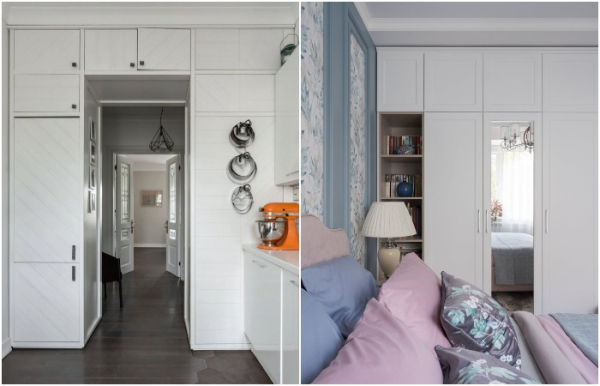 Шкафчики над дверью и шкаф в спальне