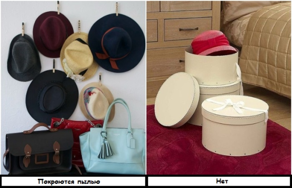 В коробках шляпы не будут покрываться пылью