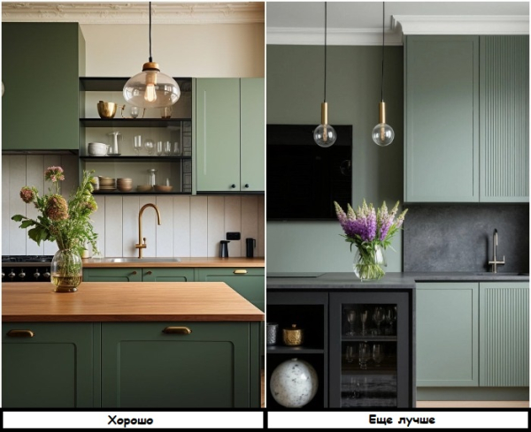 Шкафчики в цвет стен сливаются с пространством