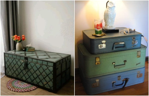 Используйте чемоданы или сундук