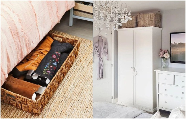 Храните вещи на шкафу или под кроватью