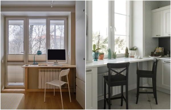 Сделайте из подоконника барную стойку или рабочий стол