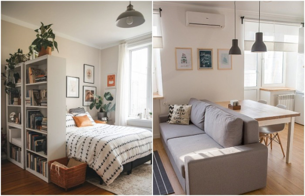 Розділіть кімнату стелажем або спинкою дивана Разделите комнату стеллажом или спинкой дивана