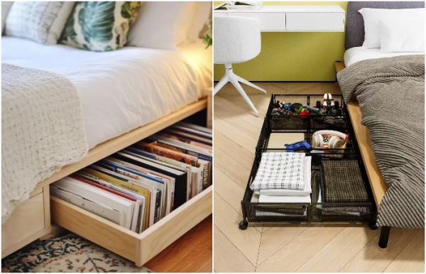 Варианты хранения под кроватью