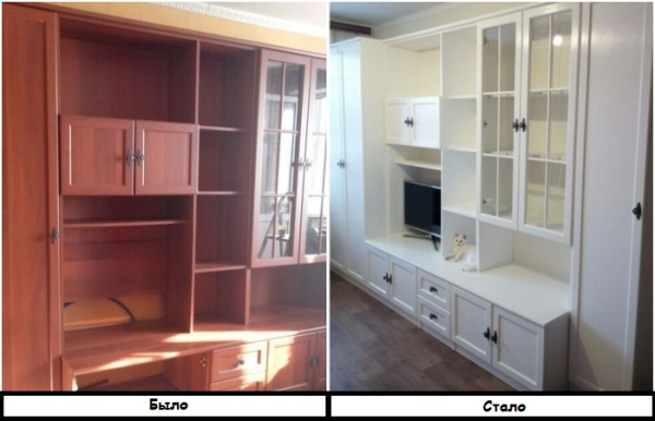 Мебельную стенку можно покрасить