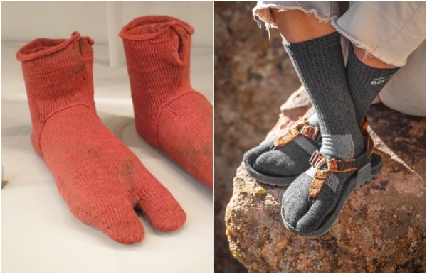 Носки под сандалии придумали в Древнем Риме, а мы сегодня до сих пор не знаем, как к этому относиться. /Фото: en.wikipedia.org, bedrocksandals.com