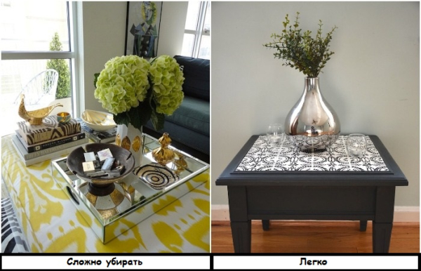 Поставьте только вазу с цветами