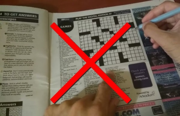 Нет, только не кроссворды! / Фото: youtube.com