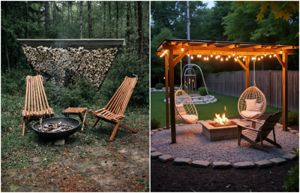 Вокруг костра поставьте стулья или кресла