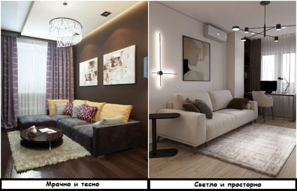 Светлая мебель не перегружает пространство