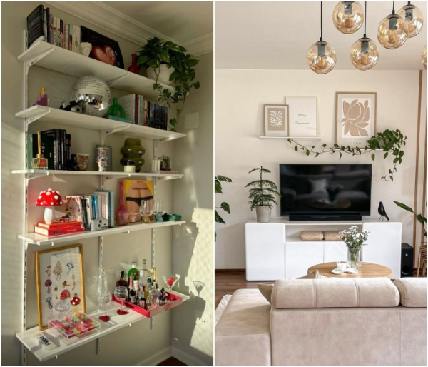 Звільніть полиці та займіть декором стіну над диваном Освободите полки и займите декором стену над диваном