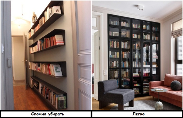 Храните книги в застекленном шкафу