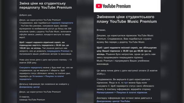 YouTube Premium: нові тарифи в Україні 2